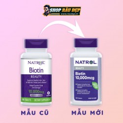 Viên Uống Biotin Chống Rụng Tóc 10,000mcg Natrol Mỹ